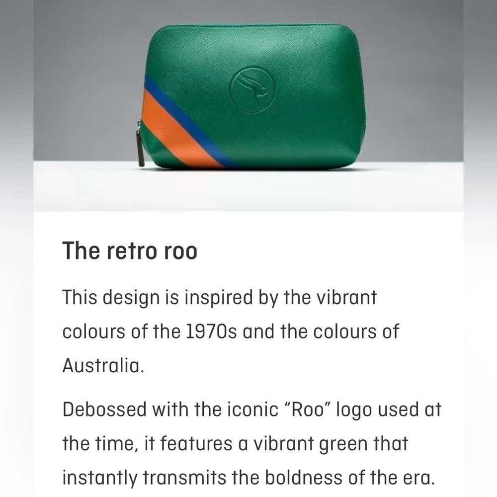 Qantas Airlines Business  Class Centenary 100 Years Amenity 1970s style